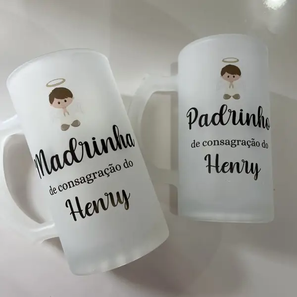 Caneca de Vidro Fosco