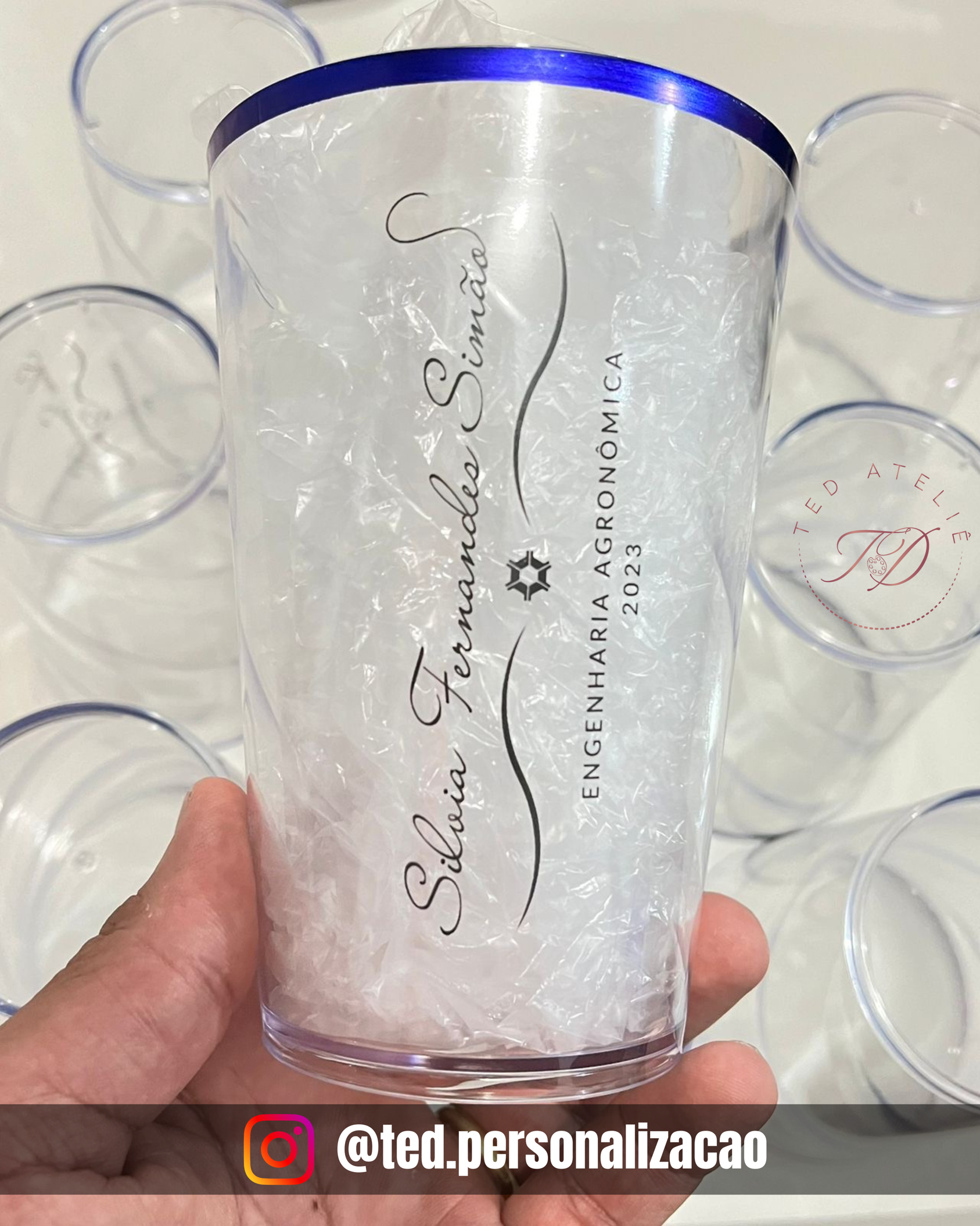 Copo Twister Cristal com Borda